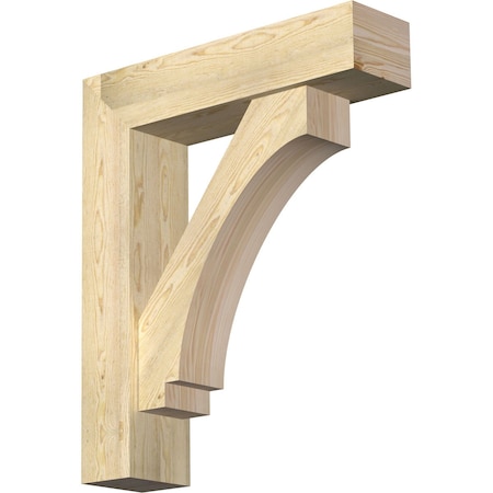 Imperial Block Rough Sawn Bracket W/ Offset Brace, Douglas Fir, 8W X 32D X 38H